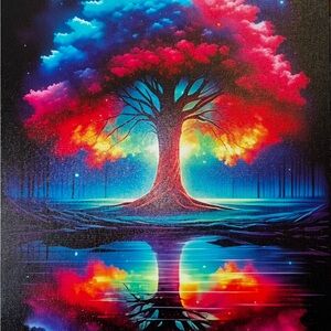 Vibrant Tree of Life Framed Canvas Art Print
